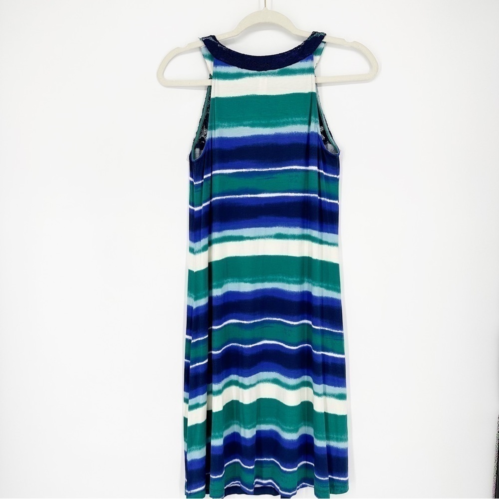 Soma Lace Neck Swing Dress Sea Stripes Small - Picture 6 of 6